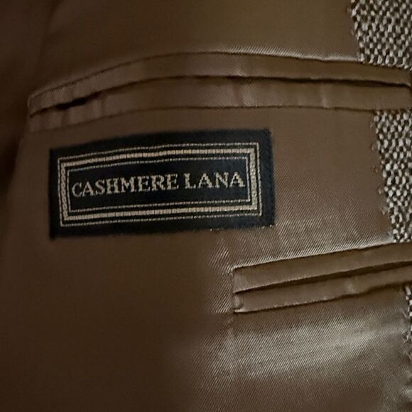 Canali For Bloomingdales Mens Sport Jacket Brown Tweed with Suede Elbow Patches. - Picture 11 of 14